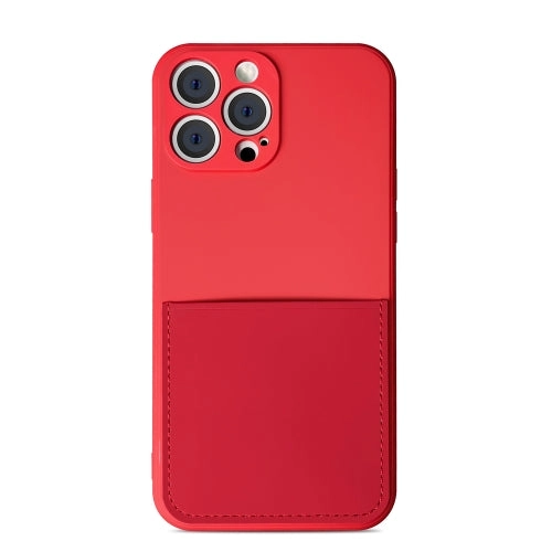 For iPhone 13 Liquid Silicone Skin Feel Shockproof Phone Case with Card Slot