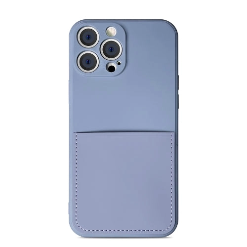 For iPhone 13 Liquid Silicone Skin Feel Shockproof Phone Case with Card Slot