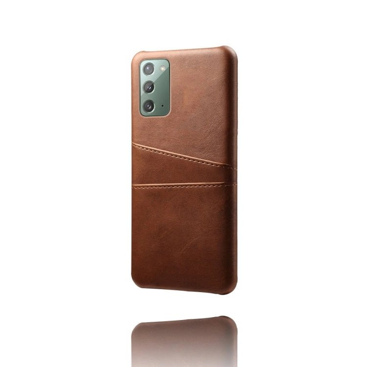 For Samsung Galaxy Note20 Calf Texture PC   PU Leather Back Cover Shockproof Case with Dual Card