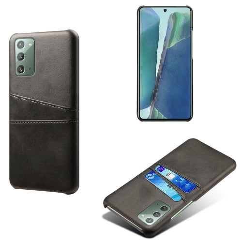 For Samsung Galaxy Note20 Calf Texture PC   PU Leather Back Cover Shockproof Case with Dual Card