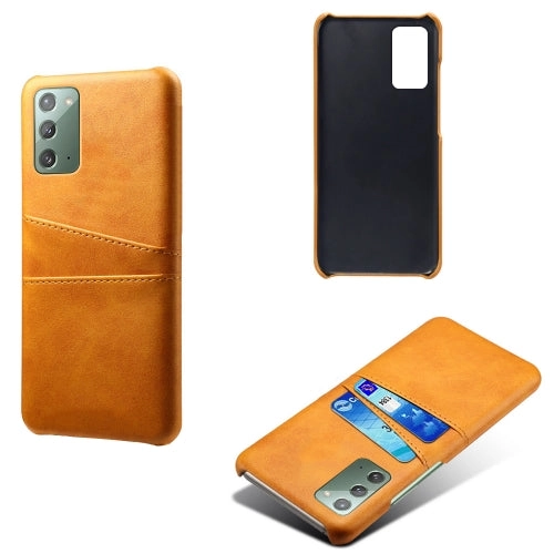 For Samsung Galaxy Note20 Calf Texture PC   PU Leather Back Cover Shockproof Case with Dual Card