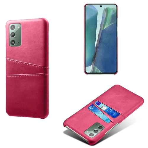 For Samsung Galaxy Note20 Calf Texture PC   PU Leather Back Cover Shockproof Case with Dual Card