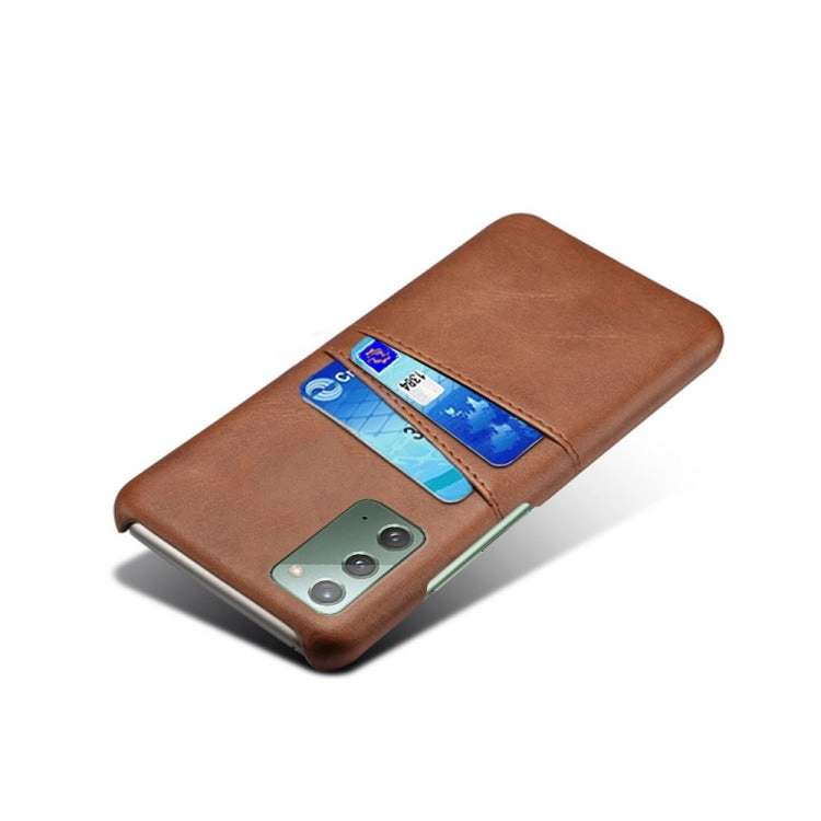 For Samsung Galaxy Note20 Calf Texture PC   PU Leather Back Cover Shockproof Case with Dual Card