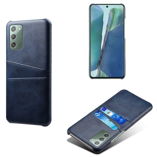 For Samsung Galaxy Note20 Calf Texture PC   PU Leather Back Cover Shockproof Case with Dual Card