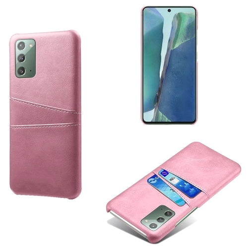 For Samsung Galaxy Note20 Calf Texture PC   PU Leather Back Cover Shockproof Case with Dual Card