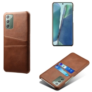 For Samsung Galaxy Note20 Calf Texture PC   PU Leather Back Cover Shockproof Case with Dual Card