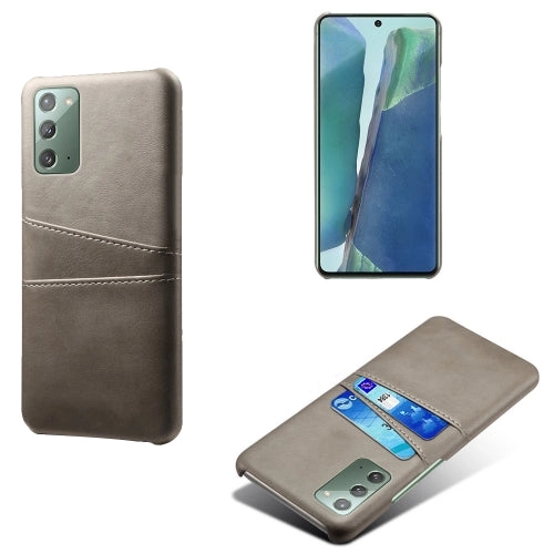 For Samsung Galaxy Note20 Calf Texture PC   PU Leather Back Cover Shockproof Case with Dual Card