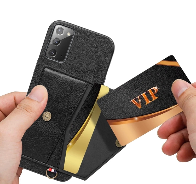 For Samsung Galaxy Note20 Litchi Texture Silicone   PC   PU Leather Back Cover Shockproof Case with