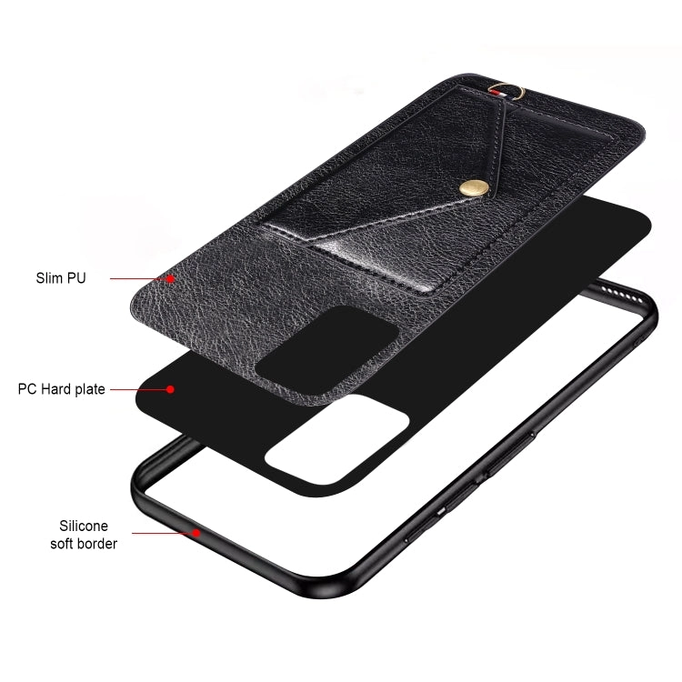 For Samsung Galaxy Note20 Litchi Texture Silicone   PC   PU Leather Back Cover Shockproof Case with