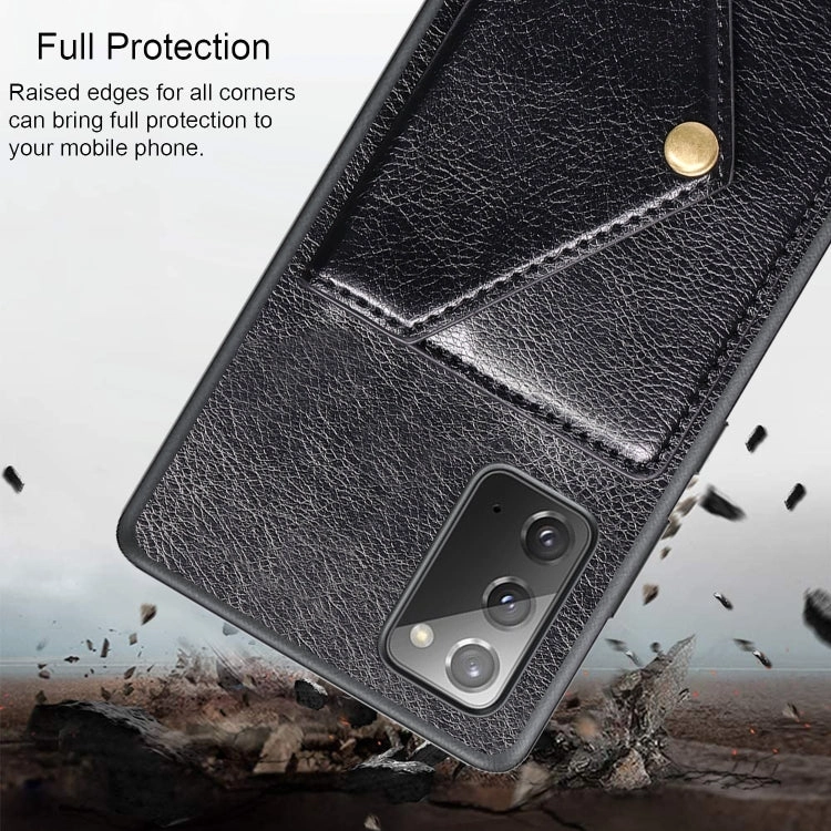 For Samsung Galaxy Note20 Litchi Texture Silicone   PC   PU Leather Back Cover Shockproof Case with
