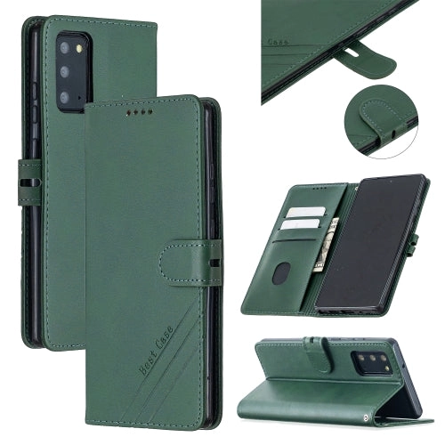 For Samsung Galaxy Note20 Stitching Style 2-Color Cow Texture Horizontal Flip PU Leather Case with