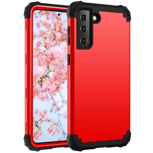 For Samsung Galaxy S21  5G 3 in 1 Shockproof PC   Silicone Protective Case