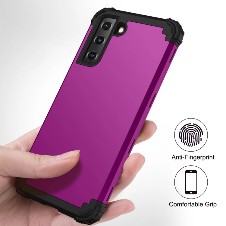 For Samsung Galaxy S21  5G 3 in 1 Shockproof PC   Silicone Protective Case