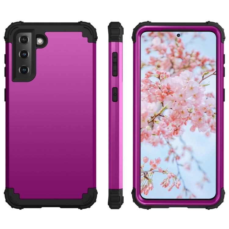 For Samsung Galaxy S21  5G 3 in 1 Shockproof PC   Silicone Protective Case