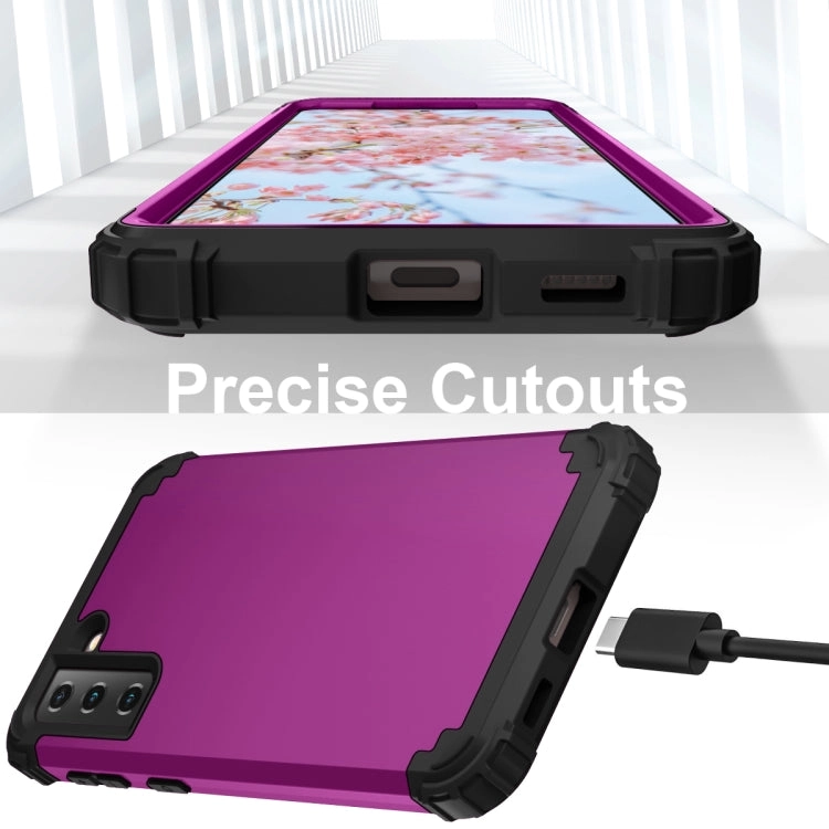 For Samsung Galaxy S21  5G 3 in 1 Shockproof PC   Silicone Protective Case