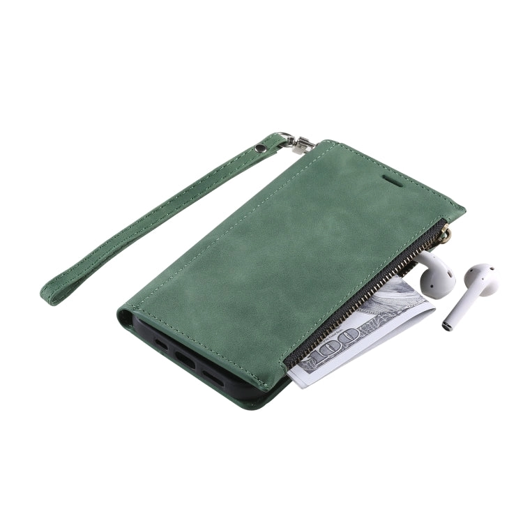 For Samsung Galaxy S21  5G Side Zipper Back Card Horizontal Flip PU Leather Case with Card Slots