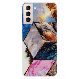 For Samsung Galaxy S22 5G Abstract Marble Pattern TPU Phone Protective Case(Water