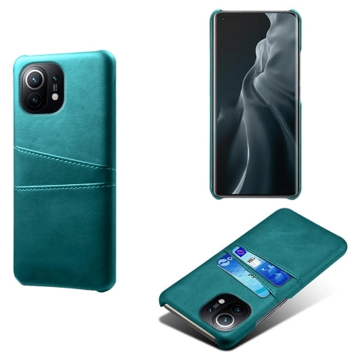 For Xiaomi Mi 11 Calf Texture PC   PU Leather Back Cover Shockproof Case with Dual Card