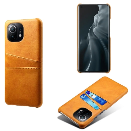 For Xiaomi Mi 11 Calf Texture PC   PU Leather Back Cover Shockproof Case with Dual Card