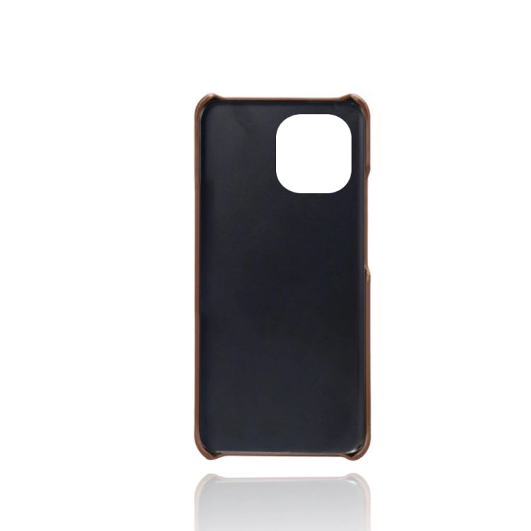 For Xiaomi Mi 11 Calf Texture PC   PU Leather Back Cover Shockproof Case with Dual Card
