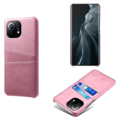 For Xiaomi Mi 11 Calf Texture PC   PU Leather Back Cover Shockproof Case with Dual Card