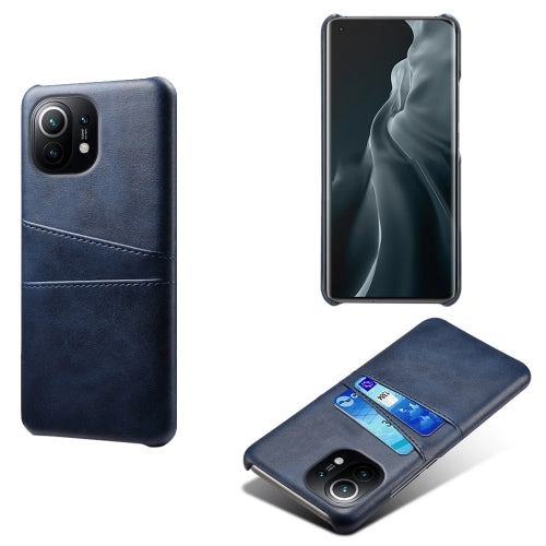 For Xiaomi Mi 11 Calf Texture PC   PU Leather Back Cover Shockproof Case with Dual Card
