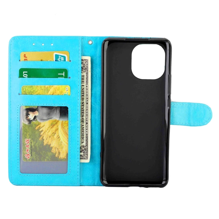 For Xiaomi Mi 11 Crazy Horse Texture Leather Horizontal Flip Protective Case with Holder  Card
