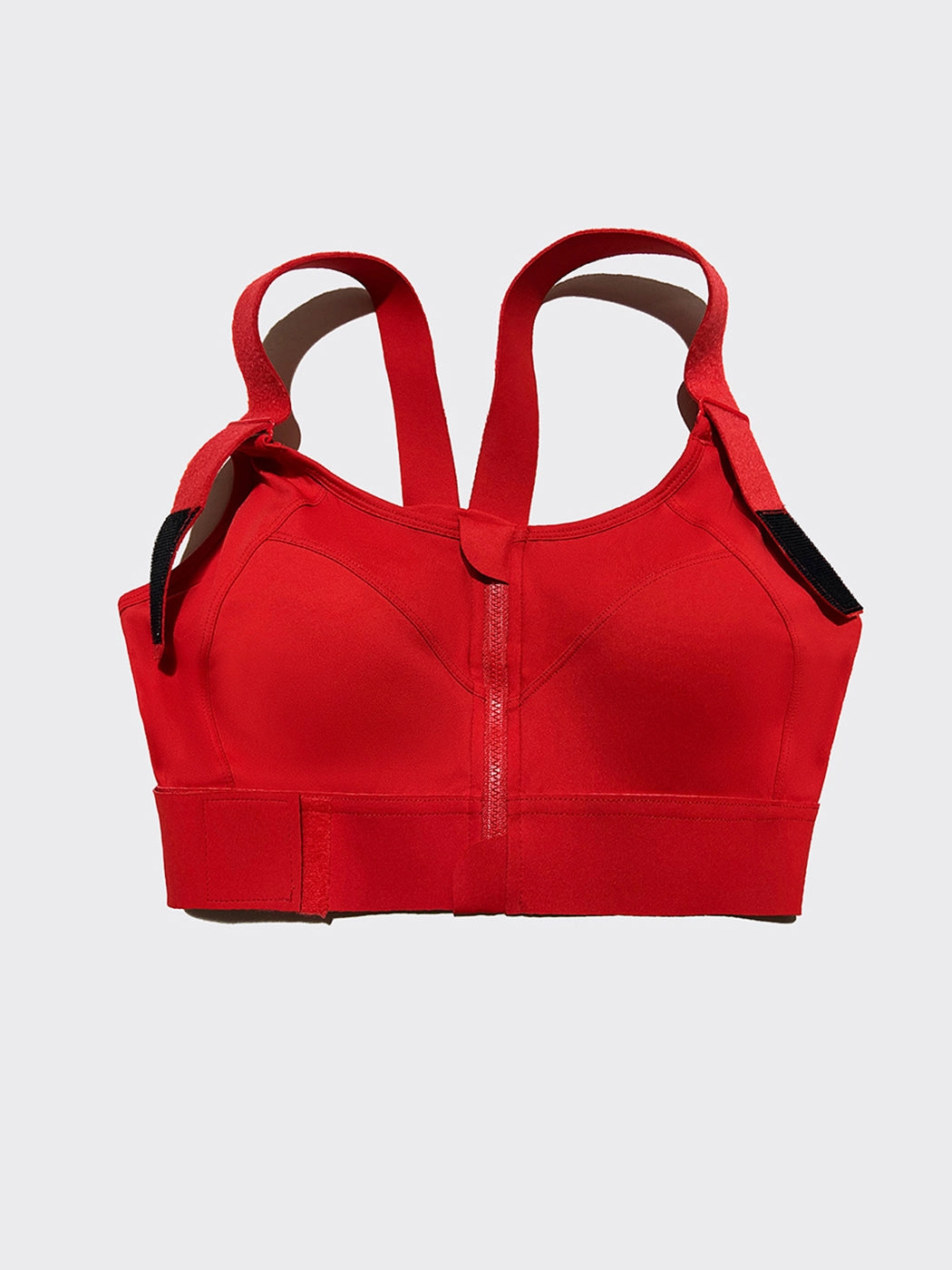 Front Zipper High-Impact Running Sports Bra with Velcro
