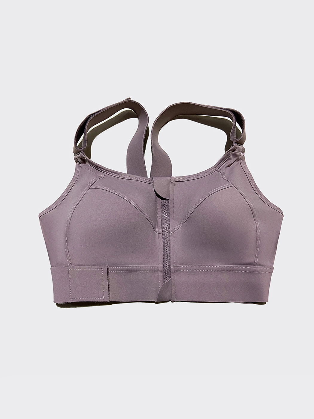 Front Zipper High-Impact Running Sports Bra with Velcro