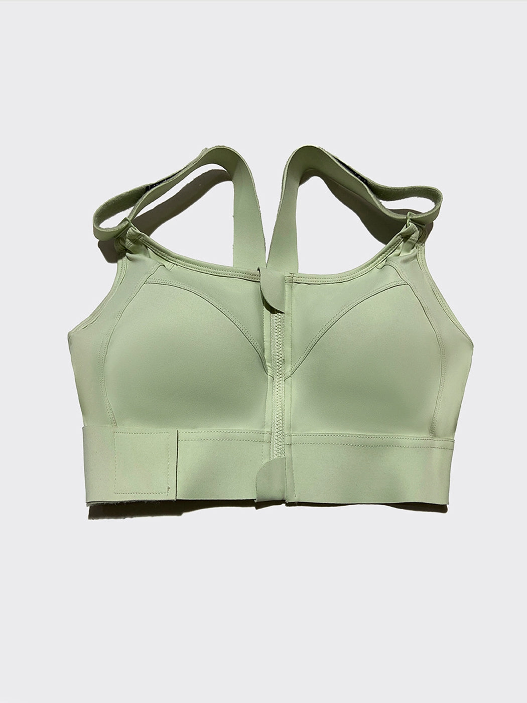 Front Zipper High-Impact Running Sports Bra with Velcro