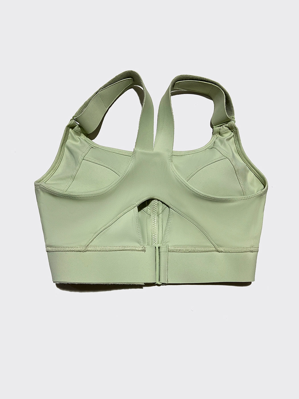 Front Zipper High-Impact Running Sports Bra with Velcro
