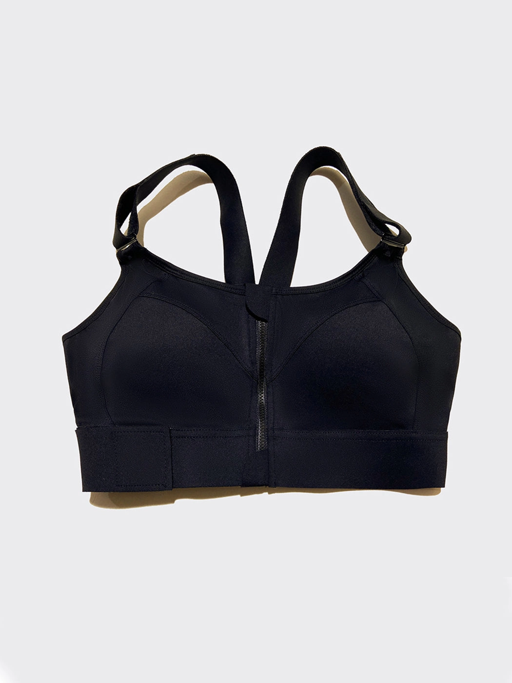 Front Zipper High-Impact Running Sports Bra with Velcro