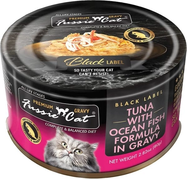 Fussie Cat Tuna with Ocean Fish in Gravy Canned Cat Food