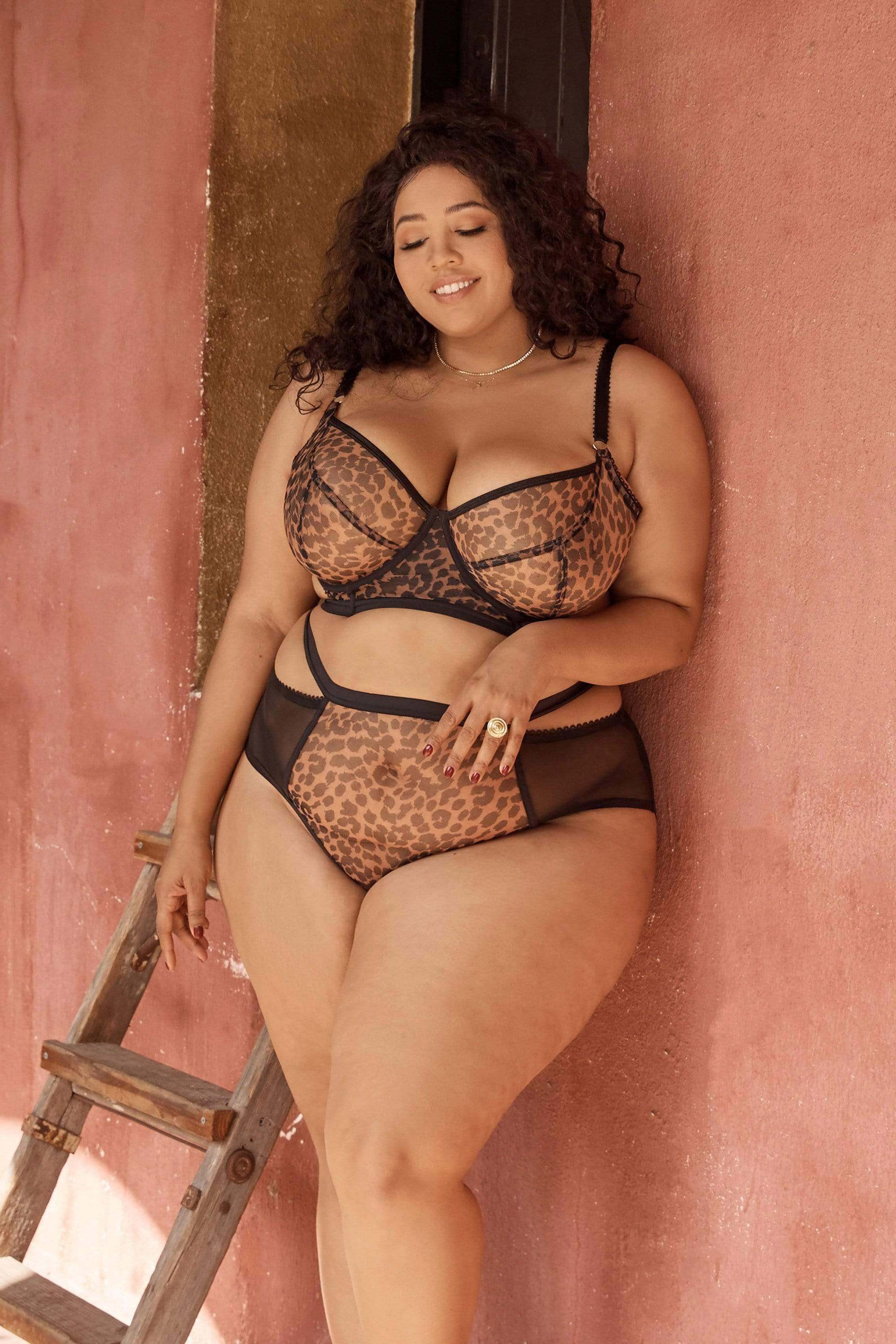 Gabi Fresh Alexis Leopard Print Mesh Cut Out Brief