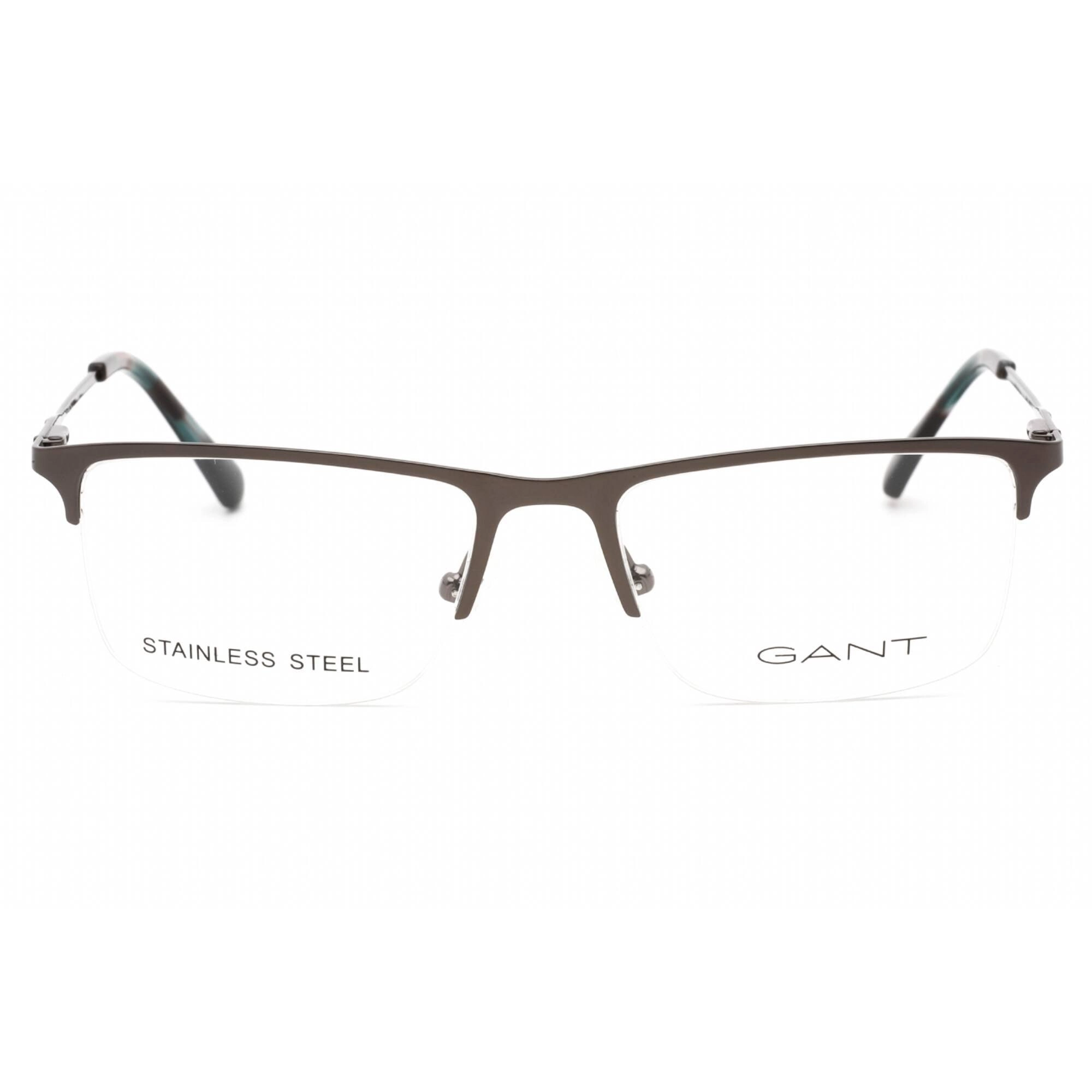 Gant Men's Eyeglasses - Matte Gunmetal Metal Rectangular 53 mm Frame | GA3243 009