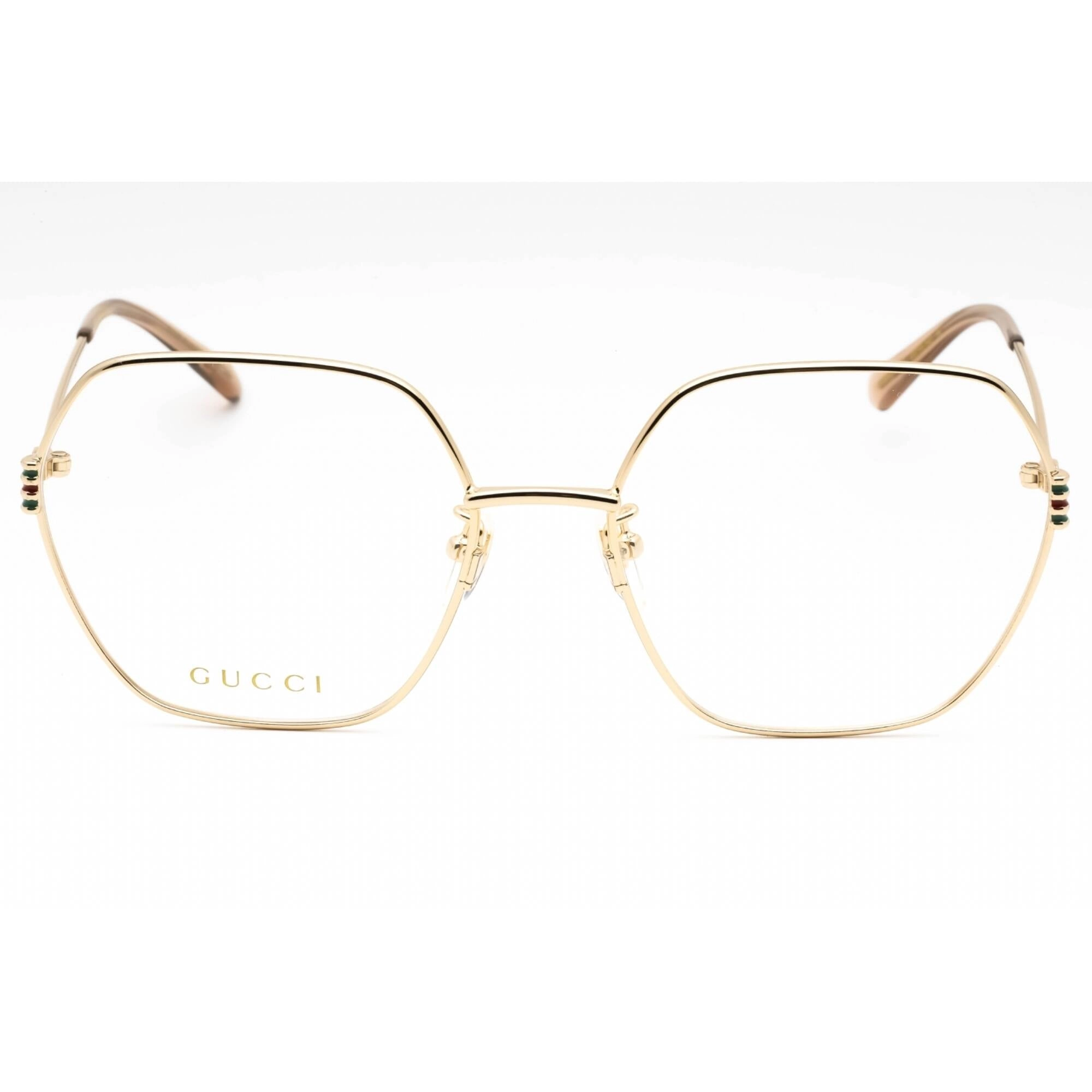 Gucci Women's Eyeglasses - Gold Metal Full Rim Geometric Shape Frame | GG1285O 001