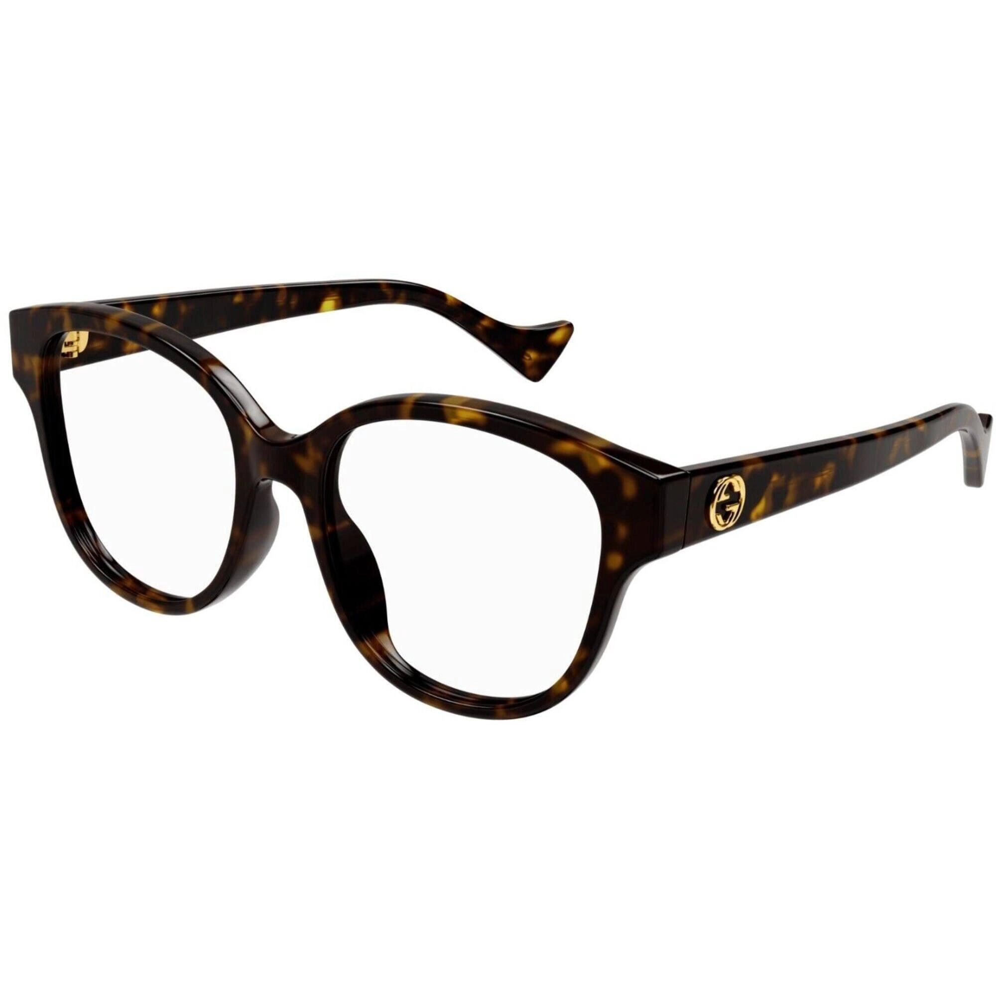Gucci Women's Eyeglasses - Havana Acetate Cat Eye Shape Frame Demo Lens | GG1260OA 002