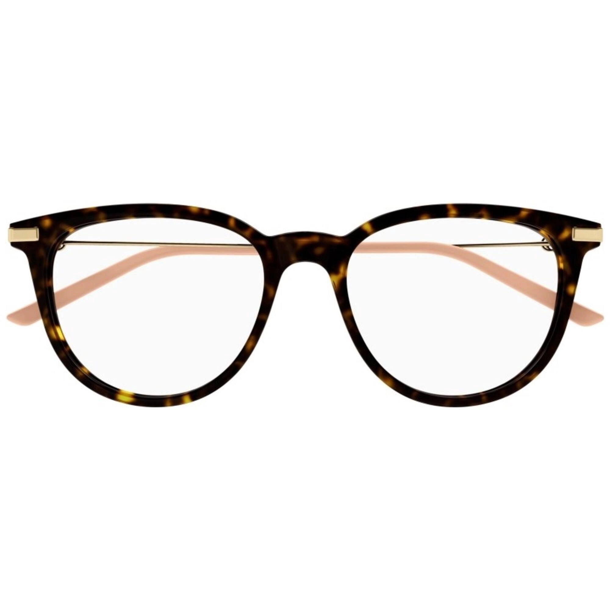 Gucci Women's Eyeglasses - Havana Acetate/Metal Panthos Frame Demo Lens | GG1200O 005