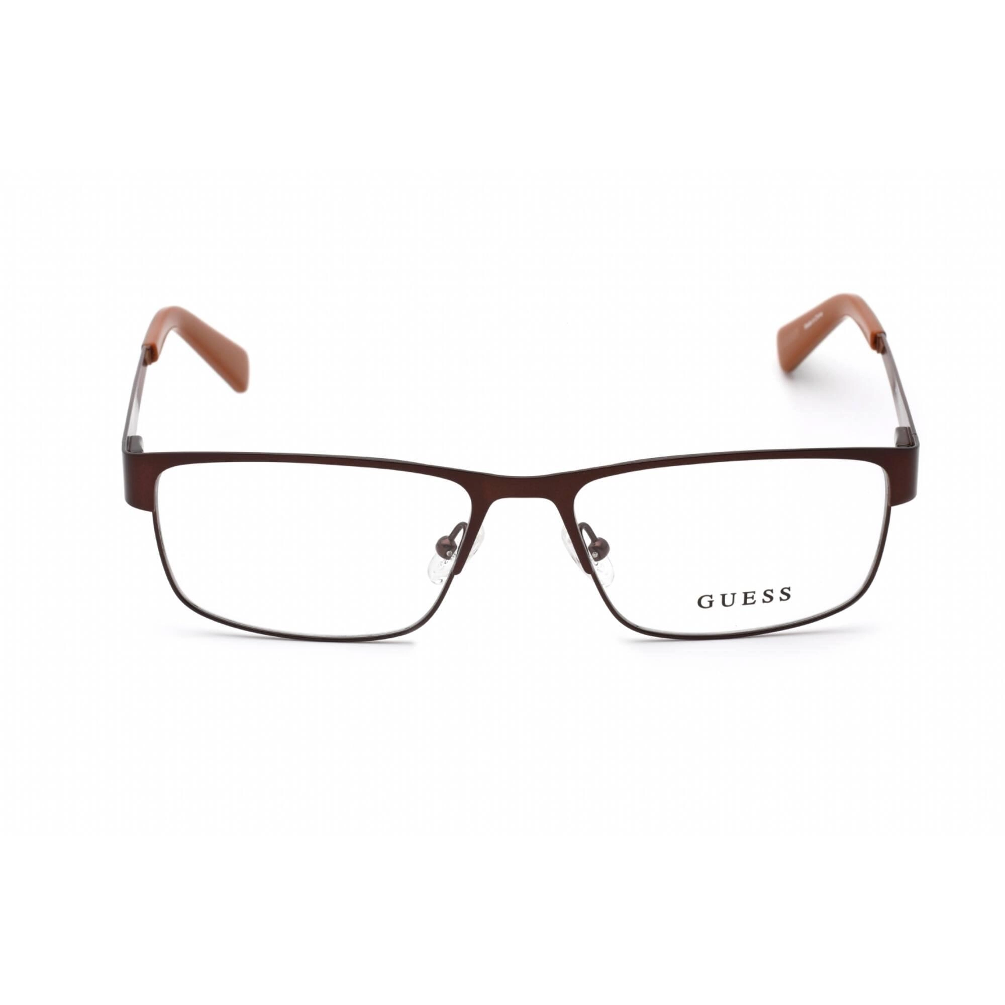 Guess Men's Eyeglasses - Clear Lens Brown Metal Rectangular Shape Frame | GU1770 D96