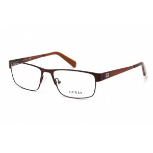 Guess Men's Eyeglasses - Clear Lens Brown Metal Rectangular Shape Frame | GU1770 D96