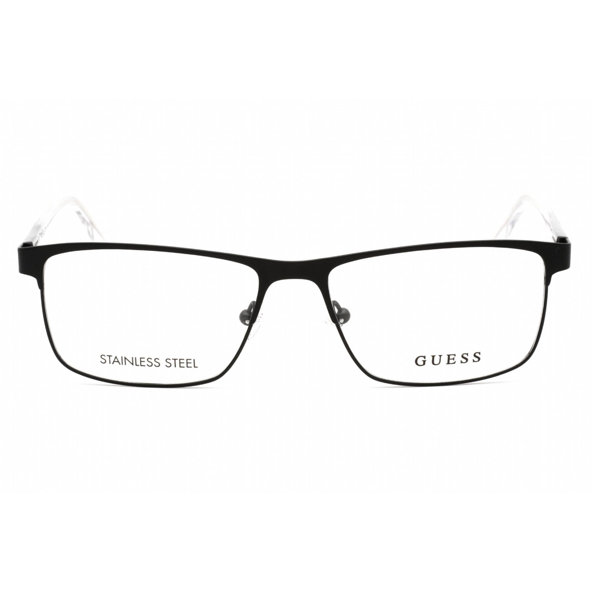 Guess Men's Eyeglasses - Full Rim Matte Black Plastic Rectangular Frame | GU1972 002