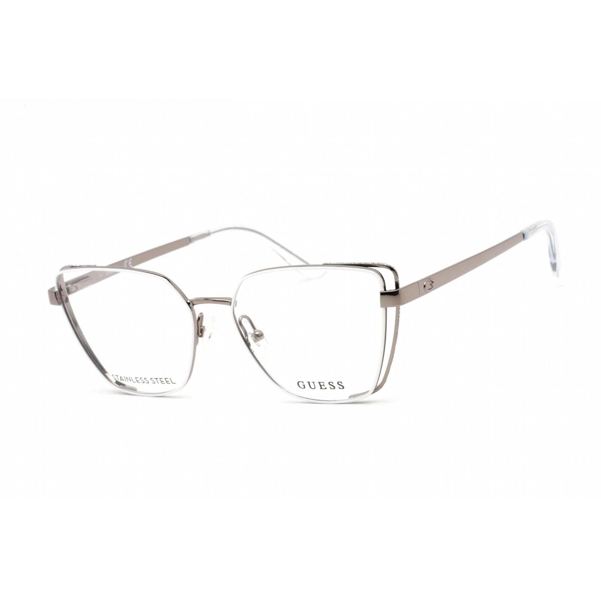 Guess Women's Eyeglasses - Full Rim Cat Eye Shape White/Grey Metal Frame | GU2793 024