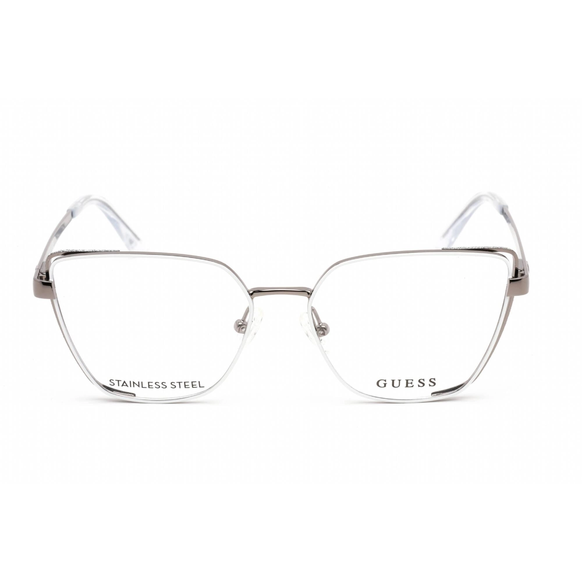 Guess Women's Eyeglasses - Full Rim Cat Eye Shape White/Grey Metal Frame | GU2793 024