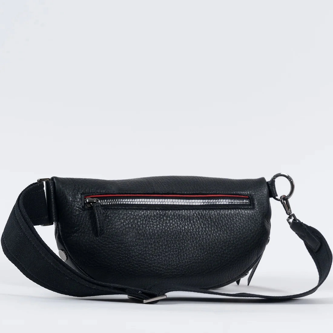 Hammitt Charles Small Leather Crossbody Bag Black/Gunmetal