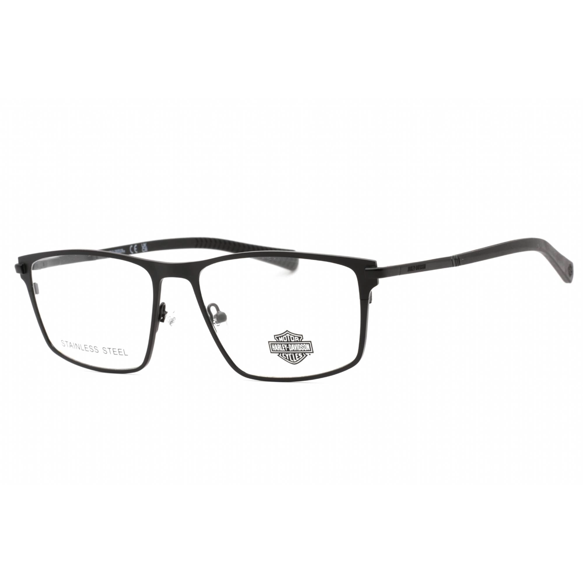 Harley Davidson Men's Eyeglasses - Matte Black Metal Rectangular Frame | HD0978 002