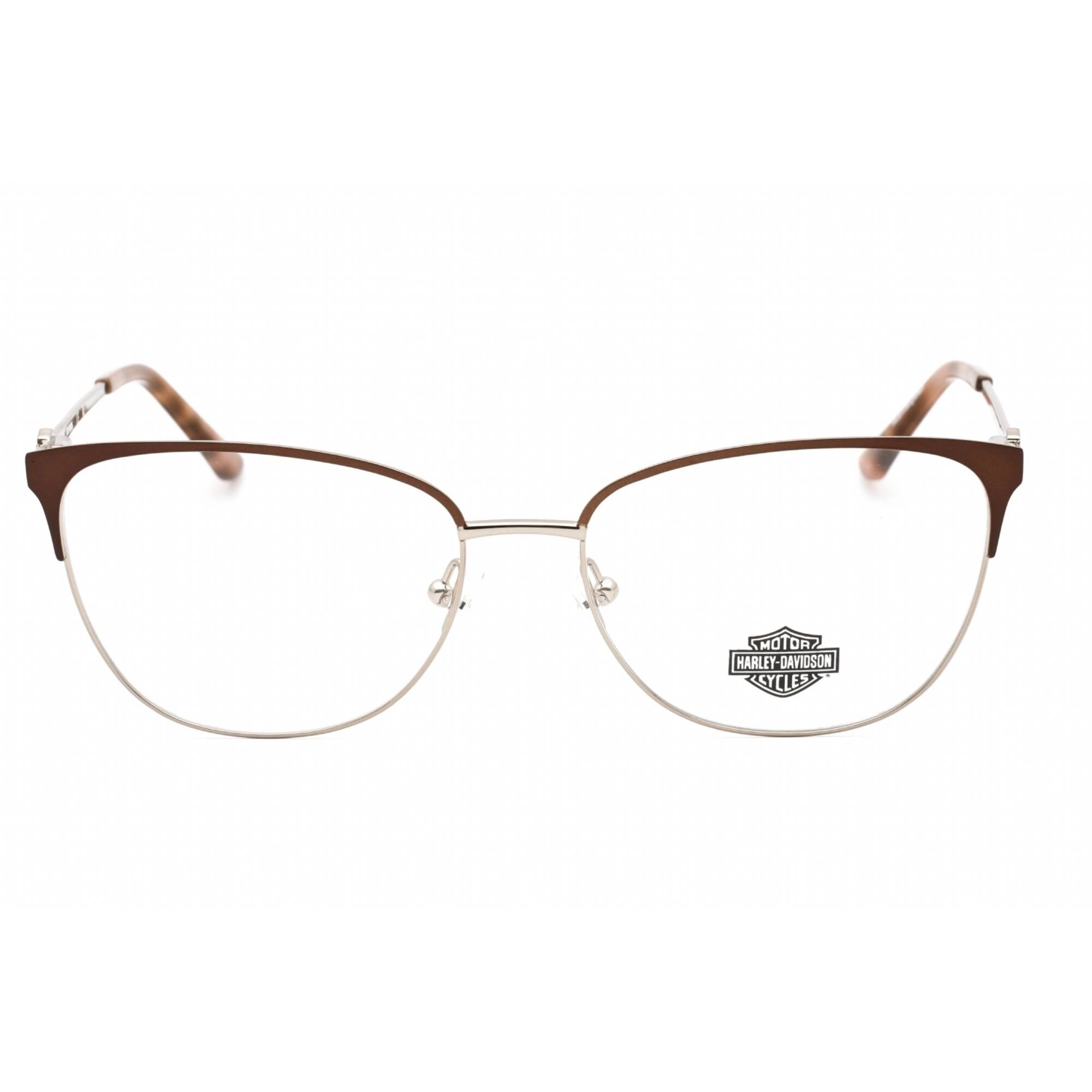 Harley Davidson Women's Eyeglasses - Dark Brown/Other Metal Cat Eye Frame | HD0569 050