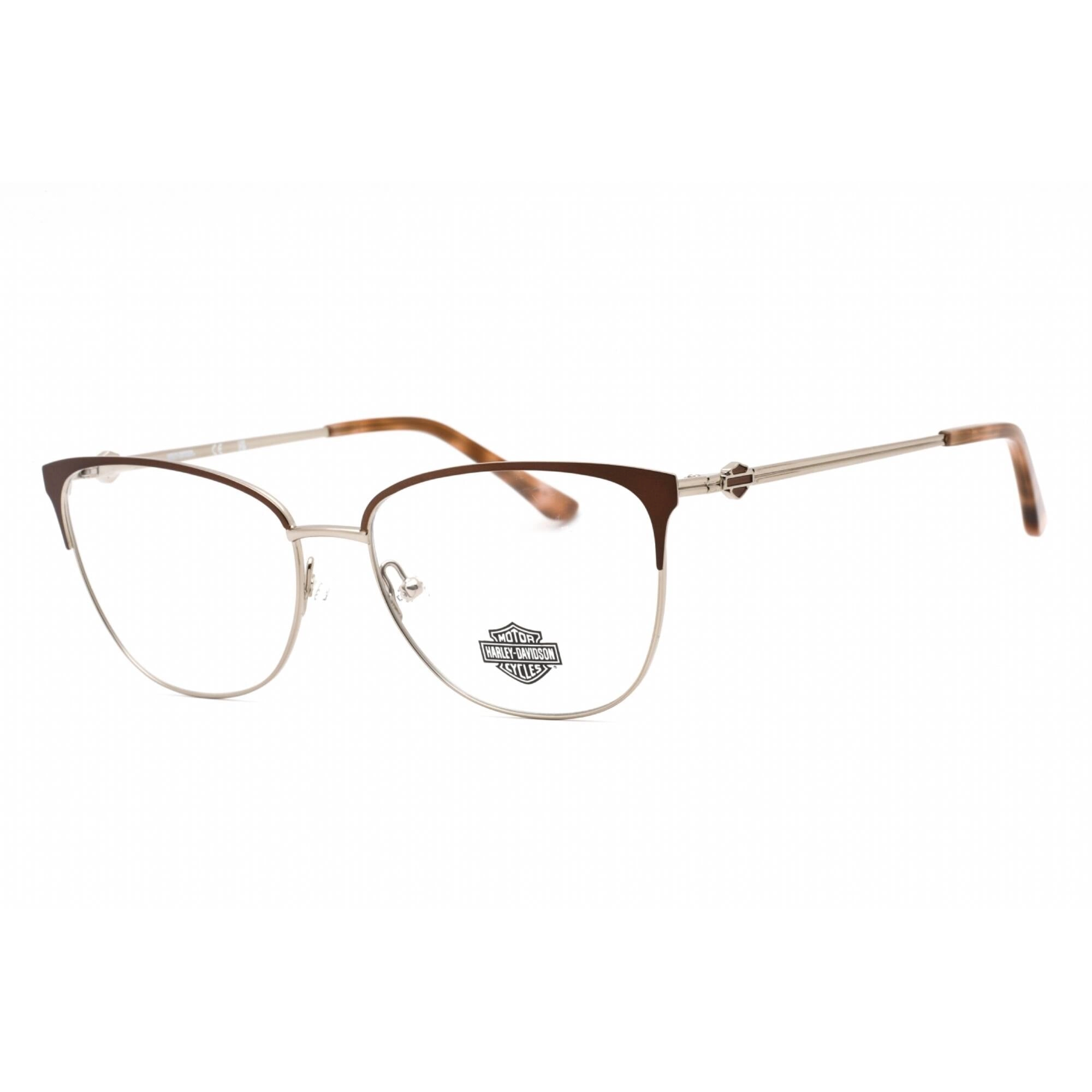 Harley Davidson Women's Eyeglasses - Dark Brown/Other Metal Cat Eye Frame | HD0569 050