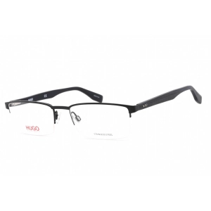 Hugo Men's Eyeglasses - Blue Wood Stainless Steel Rectangular Frame | HG 0324 02WF 00