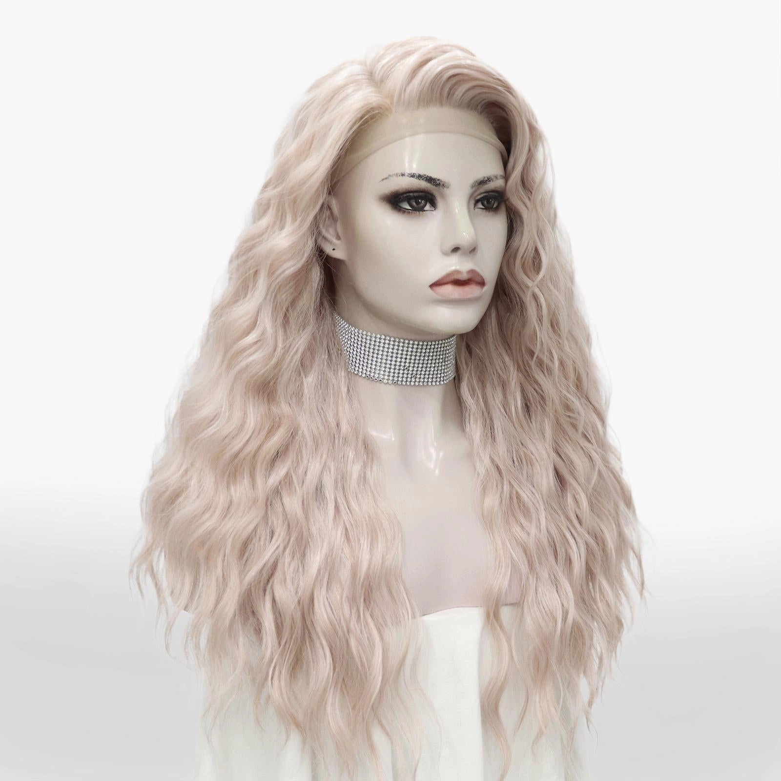IMstyle Judi 13*4 Ash pink water wave free parting lace front wig-NH17t0-LS08(13×4)