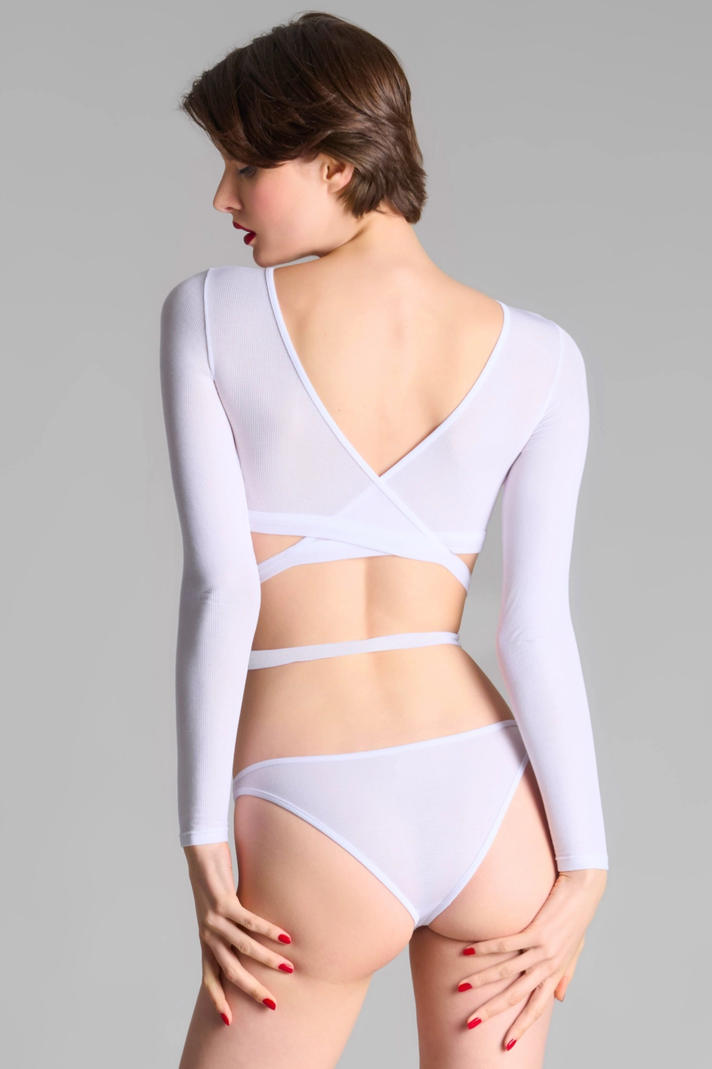 La Femme Amazone Long Sleeve Top White